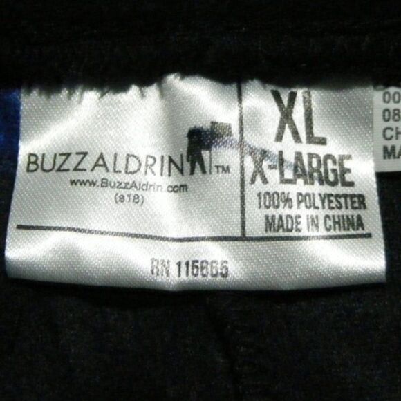 BUZZ ALDRIN NASA Lounge Pants, XL, Black, LOGO, Fleece, Elastic Waist/Drawstring - Picture 6 of 7